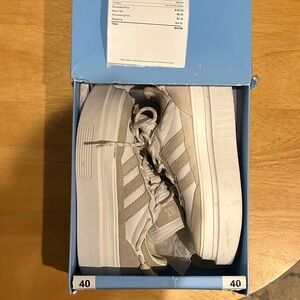 Adidas Men's Cream and White Sneakers